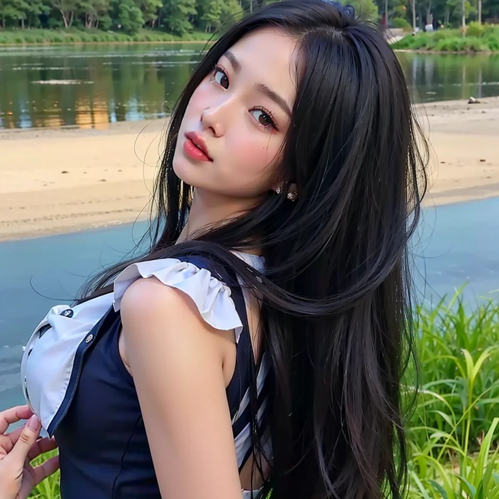 um close up de uma mulher com longos cabelos pretos usando um vestido preto, jennie blackpink, an Asian woman, Asian girl, Beautiful Asian girl, Beautiful Asian woman, Asian girl with long hair, gorgeous chinese model, Mai Anh Tran, Asian women, Asian face, basia tran |, Retrato Sophie Mudd, a young asian woman, Asian woman, imagem vazada