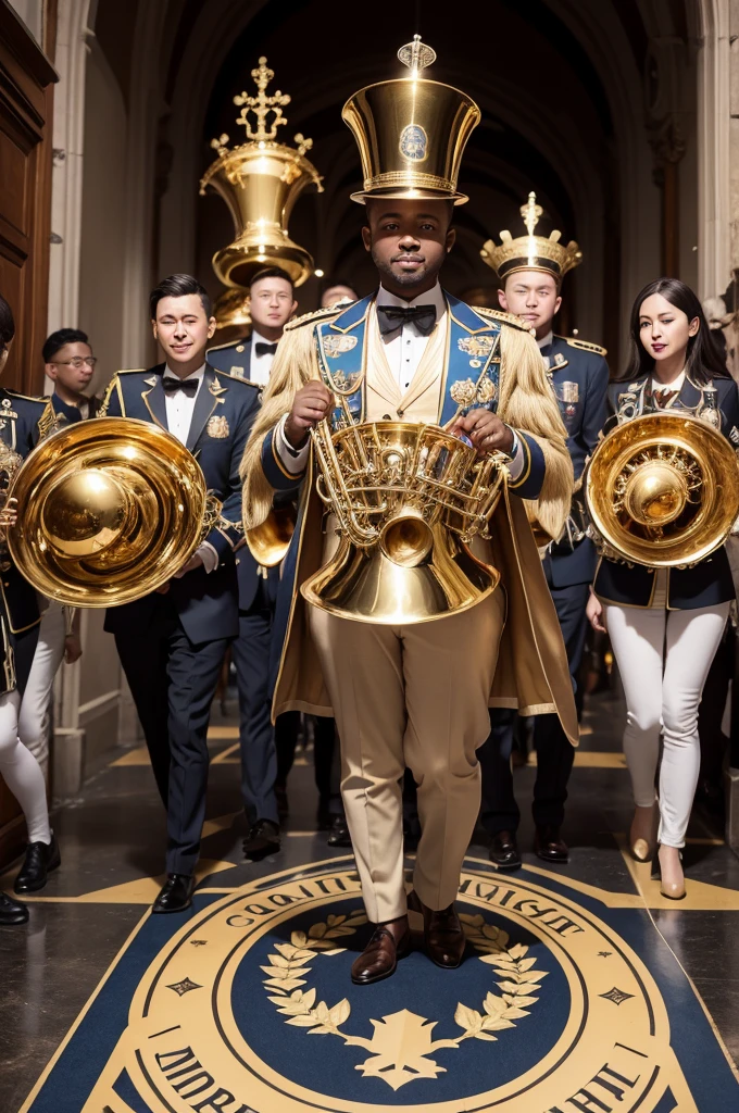 Brass band with coat of arms and name "fancess"