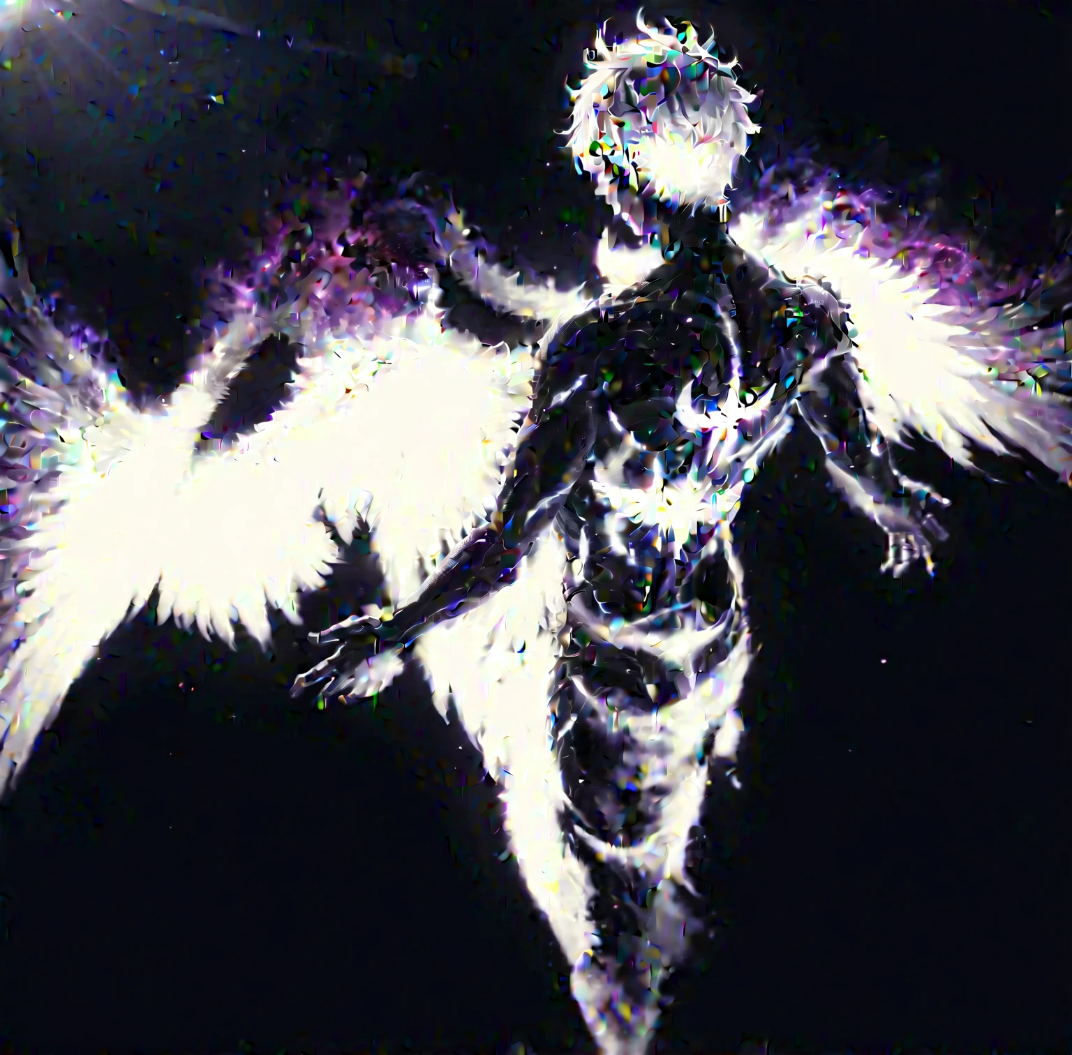 anime character with wings and a star on his chest, anjo tron, ser angelical brilhante, JUJUTSU KAİSEN, an epic anime of an energetic man, screenshot from a 2012s anime, cosmic horror entity with wings, Bad man, ichigo kurosaki, humano alado, screenshot from guro anime, profile photo 1024px