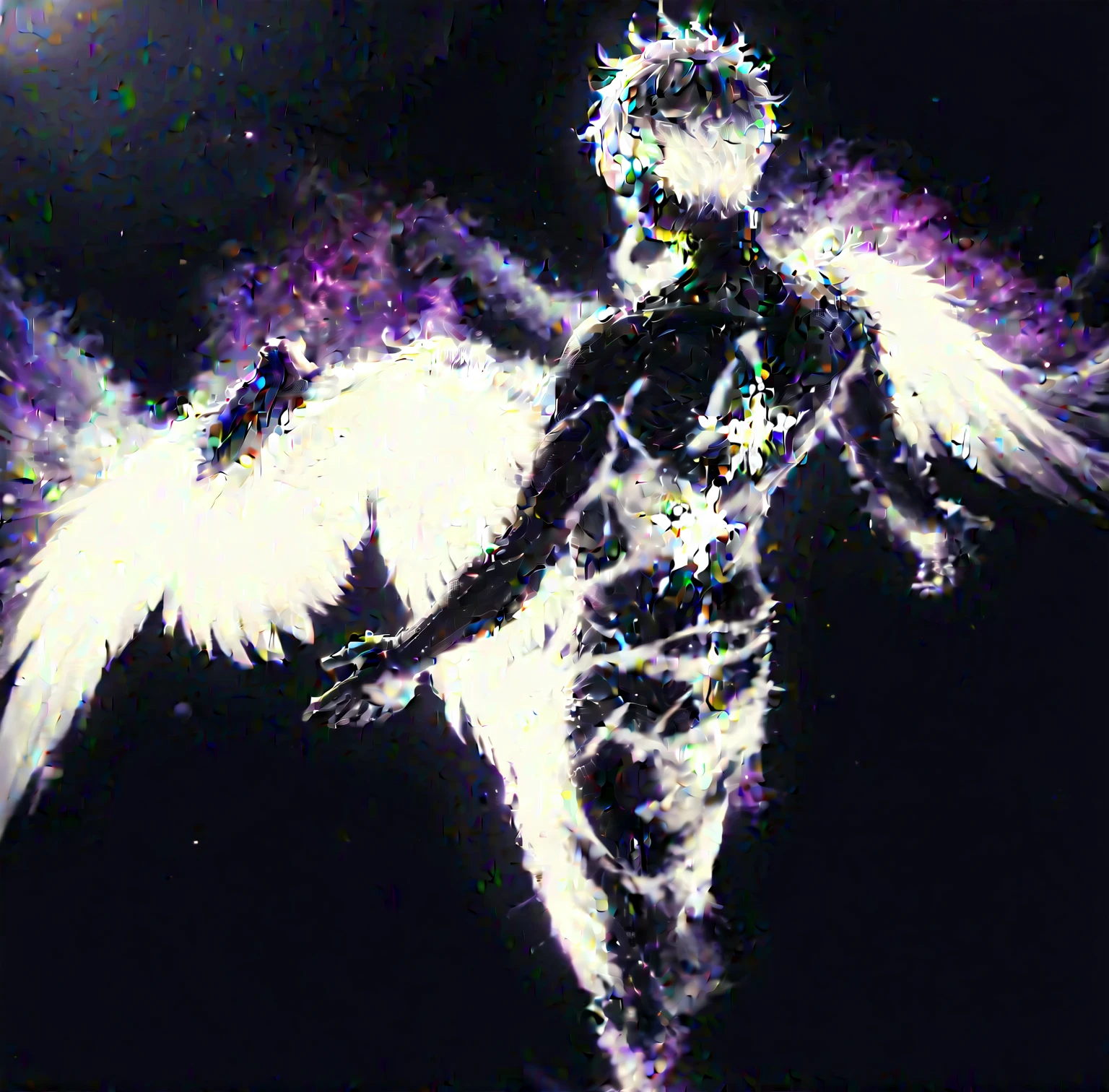 anime character with wings and a star on his chest, anjo tron, ser angelical brilhante, JUJUTSU KAİSEN, an epic anime of an energetic man, screenshot from a 2012s anime, cosmic horror entity with wings, Bad man, ichigo kurosaki, humano alado, screenshot from guro anime, profile photo 1024px