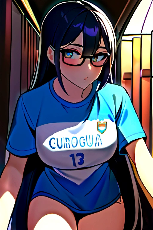 Mia Khalifa with the Uruguay shirt