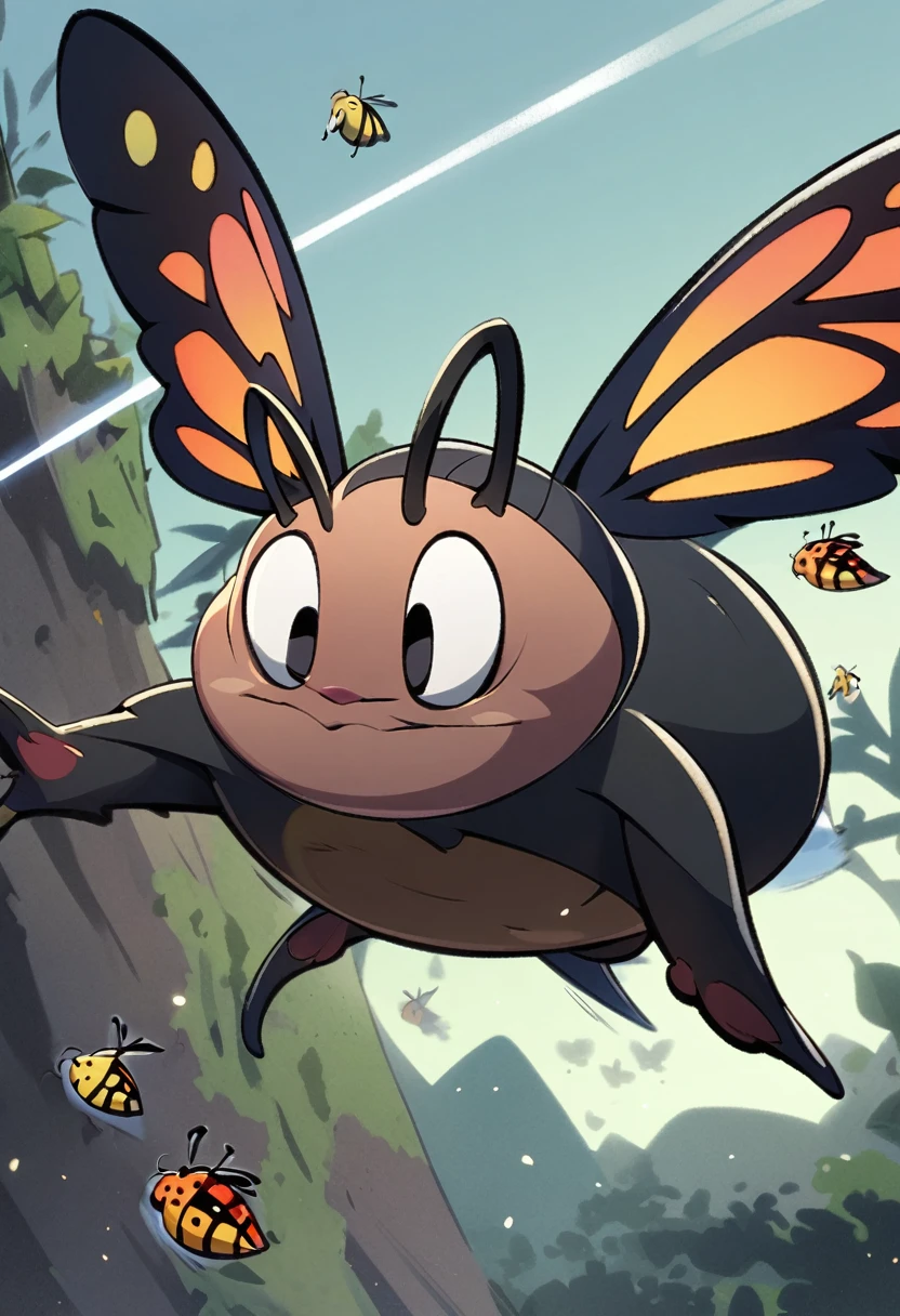 black, insect, bug, cartoony, wings, flying, dark
