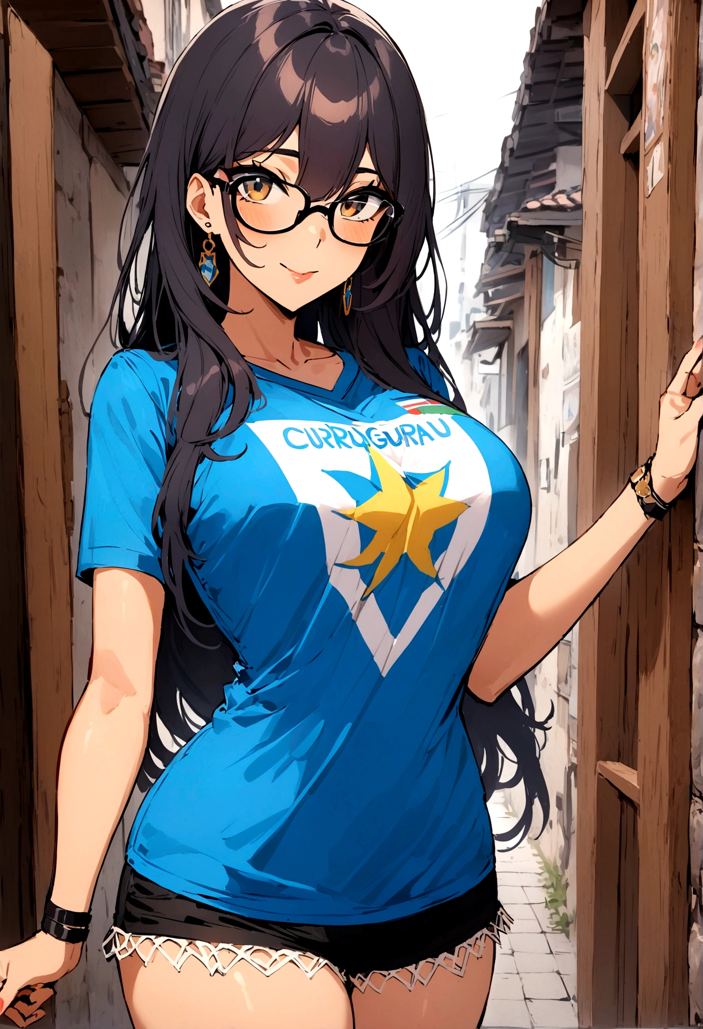 Mia Khalifa with the Uruguay shirt 