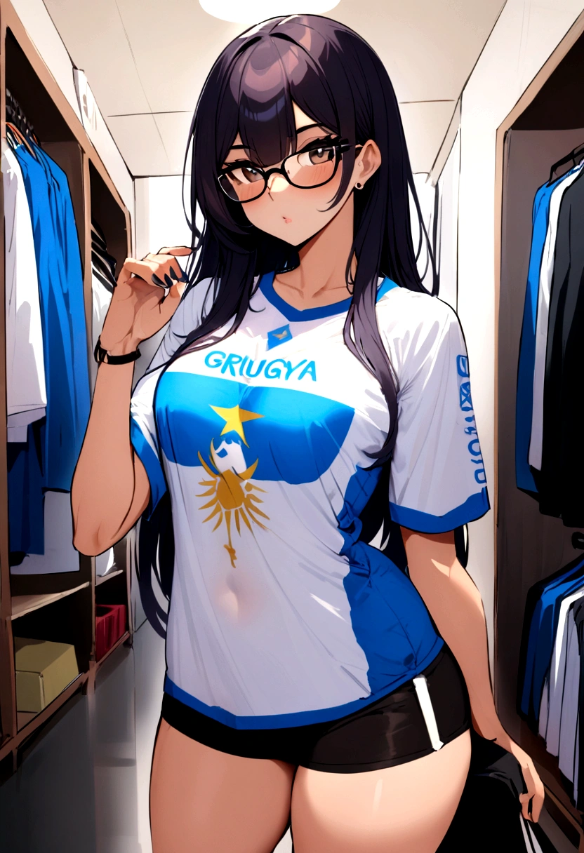 Mia Khalifa with the Uruguay shirt