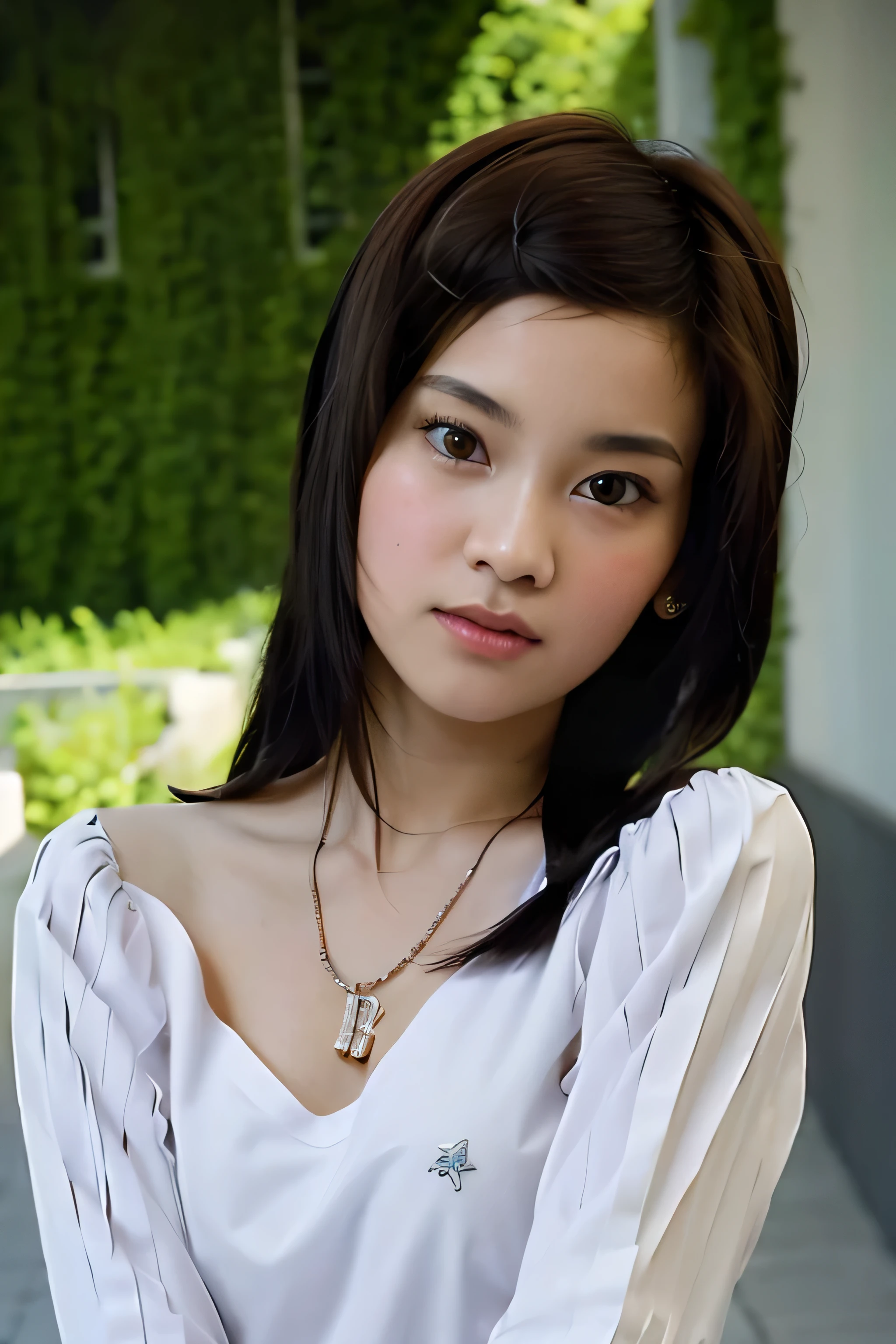 8k, masterpiece, original photo, best quality, Reality, Extremely detailed CG Unity 8K wallpaper, Depth of Field, Movie Lighting, lens flare, Ray Tracing, (Extremely beautiful face, Beautiful lips, beautiful eyes), Intricately detailed face, ((Ultra-delicate skin), Beautiful 1 girl best quality photos, Ultra-high resolution, (Realistically:1.4),Cute hairpin,1 girl,Red long hair,Cropped sweater ,Beautiful slim woman:1.4, on the island,Super thin face,Exquisite eyes,double eyelids,Necklace
