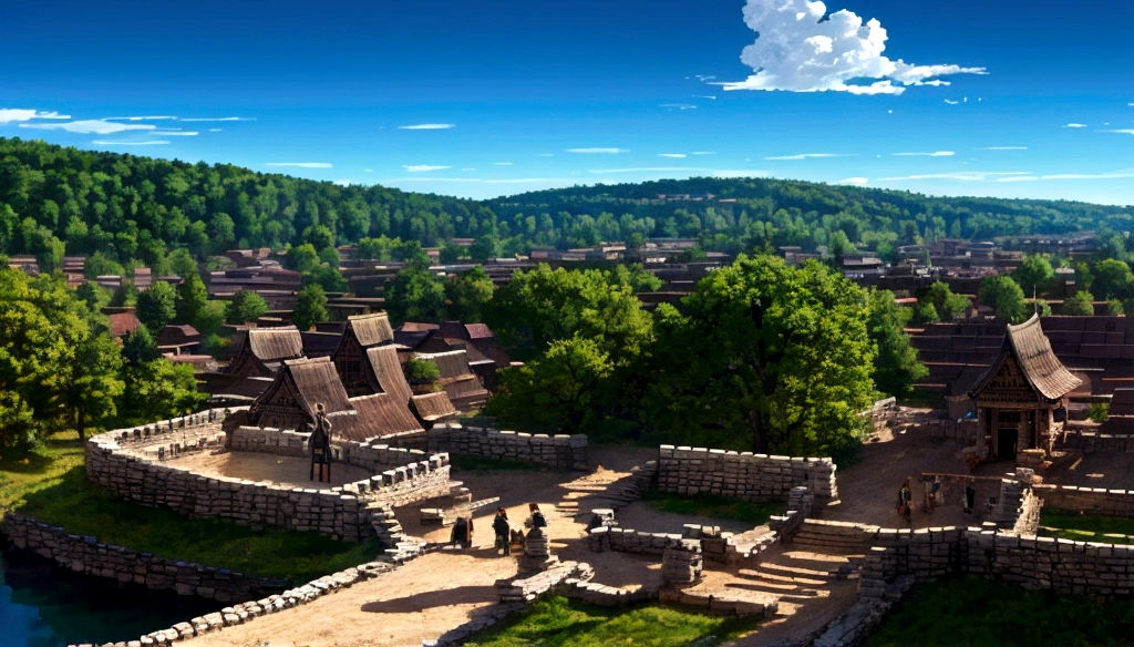 City of Bibracte, Gaul, Wooden Palisades walls, tribe, european