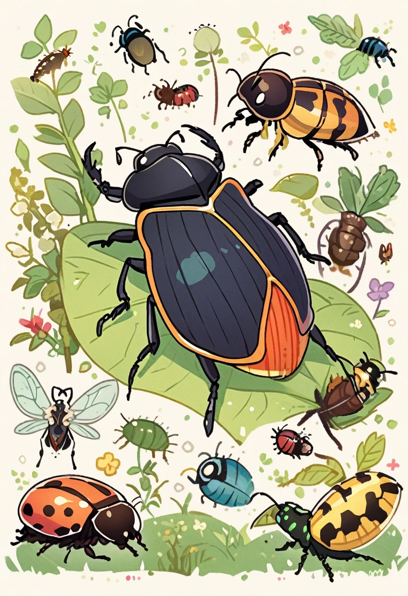 black, insect, bug, beetle, worm, small