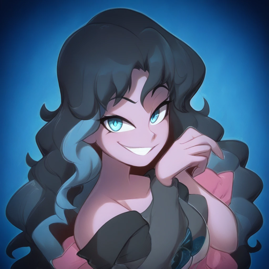 Ralph Bakshi Style, Curvy blue eyed girl with long wavy black hair and small breasts, (extreme nsfw)3.0, lewd3.0