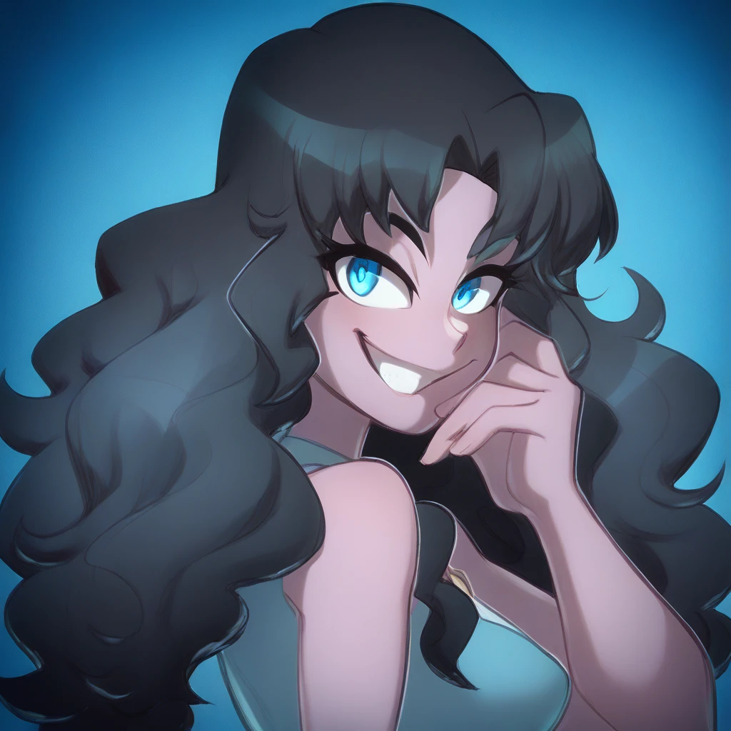 Ralph Bakshi Style, Curvy blue eyed girl with long wavy black hair and small breasts, (extreme nsfw)3.0, lewd3.0