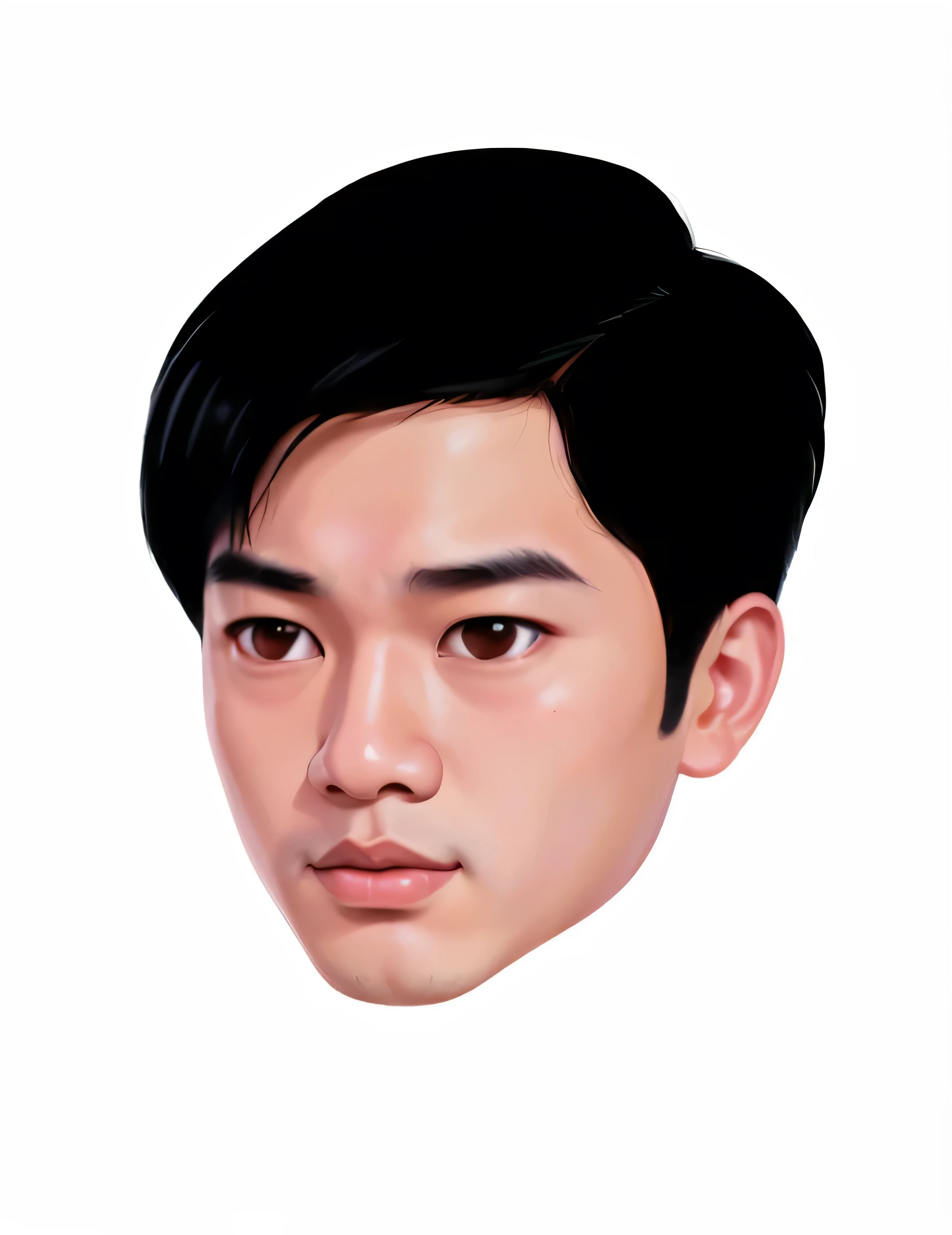 a cartoon image of a man with a short black hair, south east asian with round face, detailed face of a asian boy, cartoon digital painting, asian face, digital art portrait, single realistic face, digital portrait, boy with neutral face, young face, style in digital painting, digital illustration portrait, digital paining, digital cartoon painting art, digital matt painting