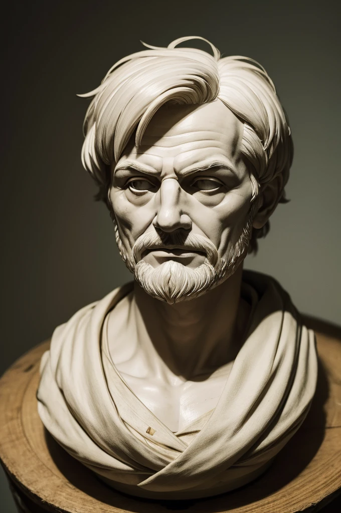 Seneca meme image, or Stoic philosopher, With an enigmatic smile.