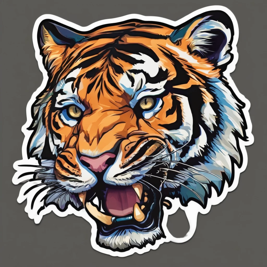 Tiger sticker, color, best image quality