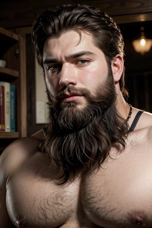 confident and hot big bearded man