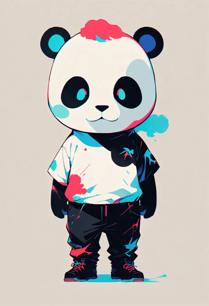 Style 5,Panda Man,Minimalism,color