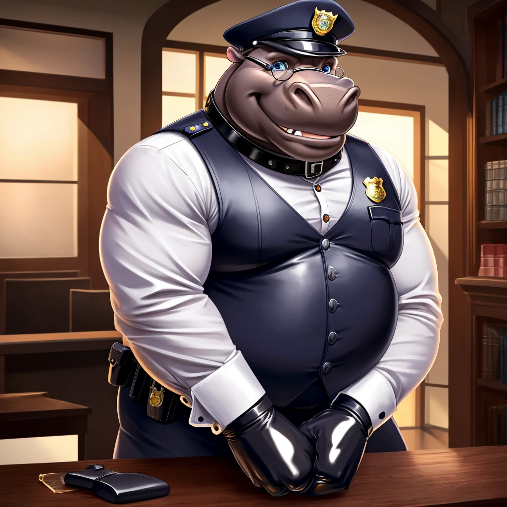 1 furry, a powerful minotaur, (german genetics, wearing a leather collar, very soft fur, relaxing in a police station changing room, head tilted back, pleasured face, eyes closed:1.19) thick horns, male, soft light, (photorrealistic rendering, detailed manly bull face, minotaur wearing black swat gear, detailed clothing textures, close focus on boots:1.3), solo, wearing black tactical boots, (photographic masterpiece, accurate long equine genitalia, erection, very detailed tactical boots:1.61), mottled penis (masturbating, jerking off, leaking precum, minotaur with equine genitalia, black saggy testicles:1.44), hyperrealistic equine genitalia, (very oversized footwear, photorrealistic lighting, medial ring, sitting on a bench, wearing tactical gloves, fully clothed:1.43), oversized cow nose, (view from floor, boot closeup, detailed boot leather texture:1.27)