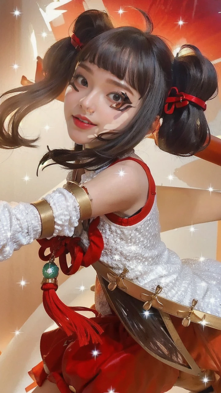 a woman is cooking、(kitchin_apron:1.Wear 3)、Good Hand、4K、hight resolution、​masterpiece、top-quality、cape:1.3、((Hasselblad photo))、Fine skin、sharp focus、(lighting like a movie)、Soft lighting、dynamic ungle、[:(Detailed face:1.2):0.2]、Medium chest、sweats streamed skin:1.2、(((In the kitchen))) Cute smile　Viewer's Perspective　Colossal tits　Tying hair　Sleeveless　Put out your upper arm　Shoulders are sticking out　Cleanliness　Large kitchen　Beautiful kitchen　wine glasses　wide々and beautiful kitchen background　Clean kitchen