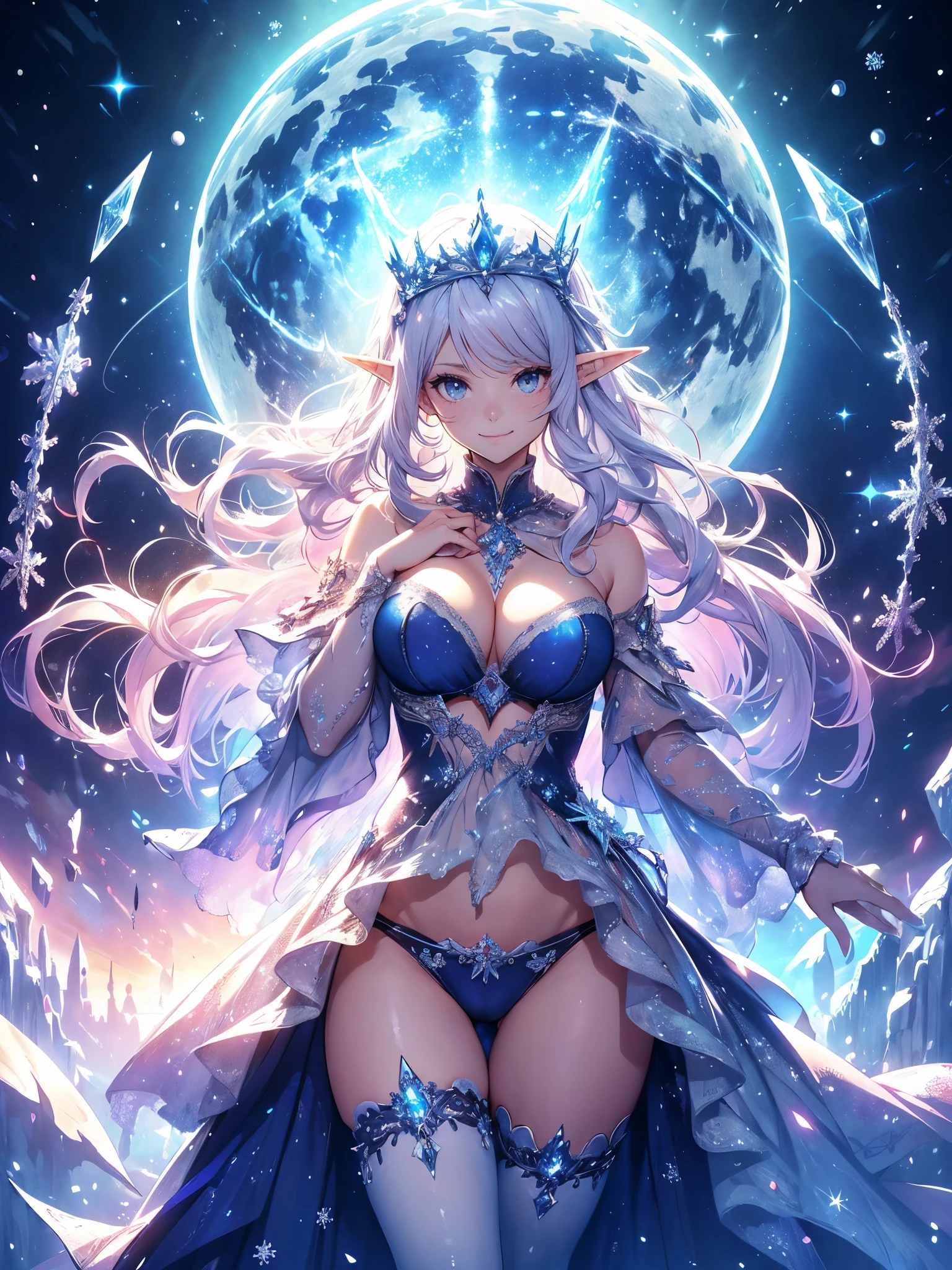最high quality、Many snowflakes cover the background、最high quality、1 woman elf、Succubus、Stand against a wall(( cowboy shot ))((underwear))'((beautiful underwear))、Lots of giant snowflakes、Beautiful eyes、tears、Raise your arms behind your head、Beautiful decoration、、Ice tiara、Beautiful galactic light、A world made of ice、最high quality , Fractal Art.Ice Throne、ice World、Bikini、beautiful big ass、 ((Laugh beautifully、))((Glowing ice ))SMqueen、Beautiful face、orgasm、Ecstasy、Beautifully decorated stockings、Ice crystals、Crystal of snow、Ice wall、ice World、Bigger on the front、 We welcome you with open arms, beautiful shine,High-definition depiction, Realistic, 8K, Unity, Beautiful thighs,,Giant Devil's Wings、Rainbow-colored wings、、 light smile, Beautifully and vividly drawn, , beautiful beautiful透き通る肌、The magic of shining beautiful decoration、Beautiful decoration, beautiful、 Romanticism,mosquito。 The most beautiful form of chaos, Mr..々 Intertwined flowers, P article,Magical gentle light,smile,,image quality、masterpiece、Beautiful face、Super beautiful elf woman((Big breasted 22 year old office lady、Bust 120,Beautiful long ironed hair、Silver Hair、height: 165cm。、Esbian、、high quality、、Visual Arts、最high quality、1 woman elf NP: Worst quality ,beautiful Fractal Art 、、、light、Beautiful radiance,High-definition depiction, Realistic, 8K, Unity, , light smile, Beautifully and vividly drawn, , Beautiful, beautiful, clear skin、 Countless rays of light pouring down, Swirling Light, big background, , Intense light is emitted from the magic circle in front of the girl. Romanticism,Cowboy Shot: 最high quality