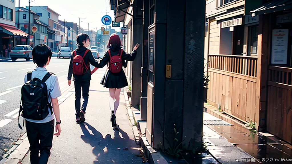 score_9,score_8_superior,(((Highest quality、Masterpiece、Official Art、The best dynamic composition、Super detailed)))、(((Single Mother)))、(((28Year-old mother and 6-year-old boy)))、A mother watches her son walk to school alone, wearing a black backpack.、Heartwarming、A gentle smile、A sparkling world、Gentle sunlight、Focus on the face、
