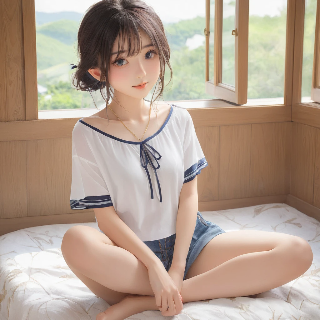 (masterpiece, Highest quality:1.2), One girl, alone,bony body、15 years old