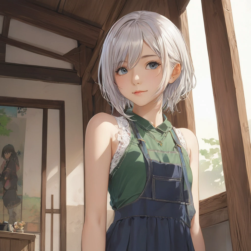 (masterpiece, Highest quality:1.2), One girl, alone,bony body、15 years old、Anime Style