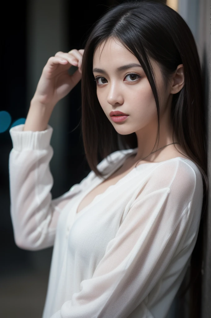 ((Best Quality)), ((T Masterpiece)), (Details:1.4), Beautiful Cyberpunk Female Images,Ticker(High Dynamic Range),Ray Tracing,nvidia RTX,Super-resolution,Fantasy 5,Subsurface Scattering,PBR Textures,Post-processing,Anisotropic Filtering,Maximum depth of field resolution and crisp layer textures,Albedo and Specular Maps,Accurate simulation of surface color density-material interactions,Perfectly proportioned and balanced,Oクタンによるレンダリング,Two-color light,Large aperture,Low ISO,White balance,Rule 3 points、8K raw data、Beautiful vibrant blue pupils,O