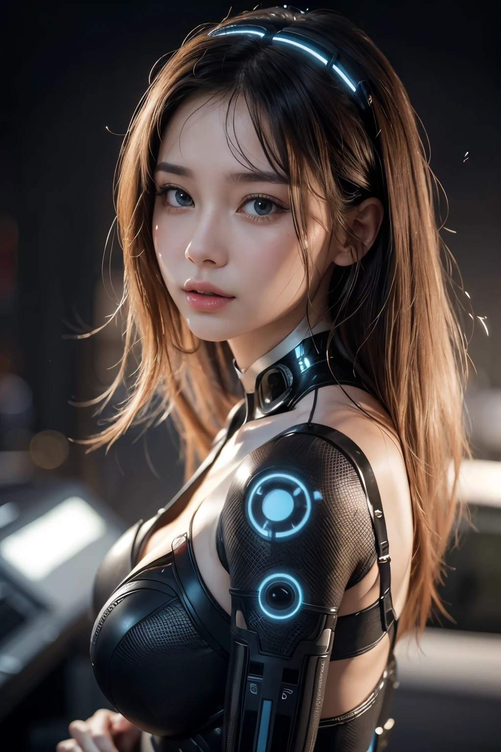 Create a beautiful woman to represent an AI