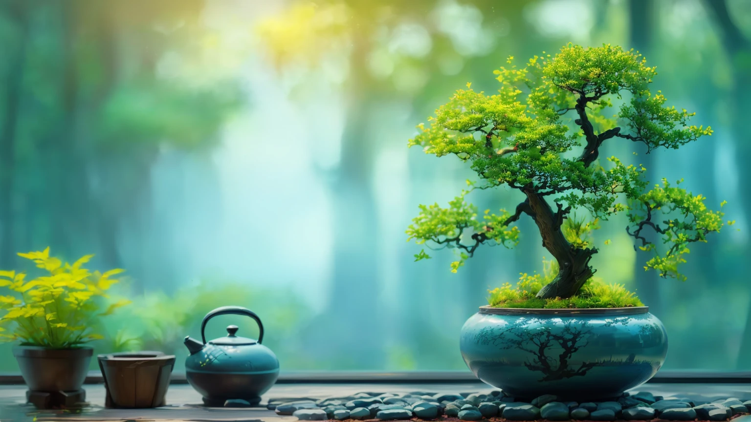 there is a Potted plants tree in a pot on a table, Zen Nature Background, lush plants and Potted plants trees, Potted plants tree, blue Potted plants, Beautiful Wallpapers, Awesome Wallpapers, High-resolution wallpapers, Potted plants trees, Nature Wallpaper, Beautiful background, Potted plants, made of Potted plants, Portrait Wallpaper, Zen temple background, Zen atmosphere, High Quality Wallpapers, high quality desktop wallpaper