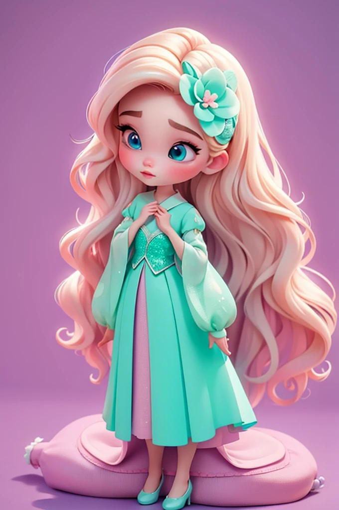 imagem de alta qualidade de uma boneca chibi Talor Swift: boneca chibi ,illustration,detalhes delicados,Pose encantadora,lovely expression,cores suaves,roupa bonita,cabelos intrincados,beautiful eyes and lips,melhor qualidade,ultra-detalhado,fotorrealista,vivid colors, solid background, profesional lighting, girly accessories, espressiva, headband flowers, blue eyes, ombre hair, long hair, basket of flowers in hands, lovely pose, black eyes, wearing a fairy outfit pastel colors glitter, mint green, pink, and soft purple, exuberant, perfect, centered in the photo with a white background, nitid, fairy vibes, standing, pink flat shoes, vibrant, white background, blonde hair, blonde hair, hair blonde
