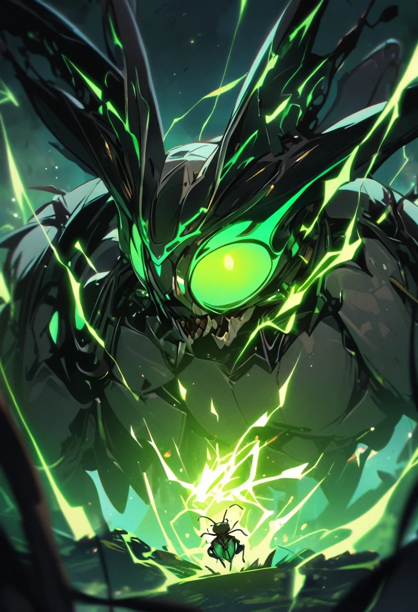 black, insect, cute , green electricity