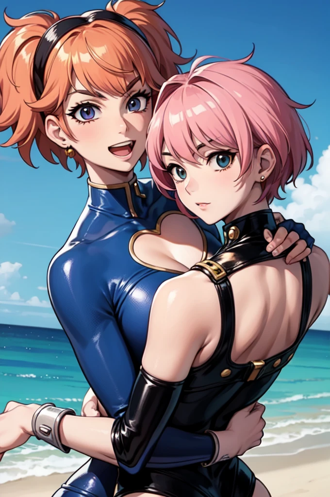 Jolyne Kujo touching Trish Una&#39;s ass, in front of the House