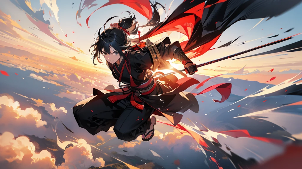 Samurai Running Through the Plains