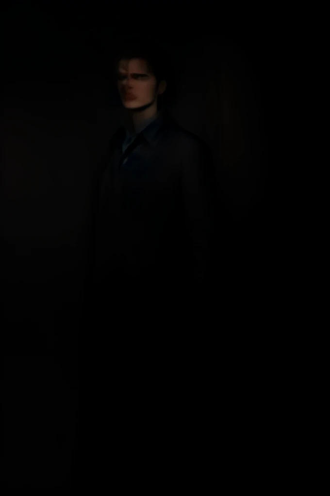 (Cinematic photo),(. 35mm photography),film,bokeh,proffesional,4K,highy detailed,1 young boy,man of 40 years old,male focus,standing alone,pants,avo_trench coat,cinematic shot,cinematic lighting,afraid,fade haircut,