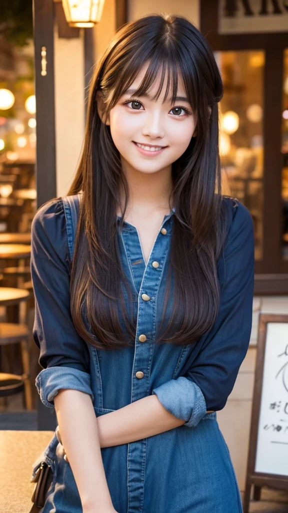 Cute girl working at a cafe terrace Japanese 19age
Professional Lighting Digital SLR Beautiful and elaborate face Perfect and beautiful face Big eyes Smile