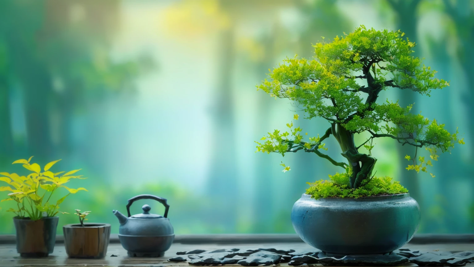 there is a Potted plants tree in a pot on a table, Zen Nature Background, lush plants and Potted plants trees, Potted plants tree, blue Potted plants, Beautiful Wallpapers, Awesome Wallpapers, High-resolution wallpapers, Potted plants trees, Nature Wallpaper, Beautiful background, Potted plants, made of Potted plants, Portrait Wallpaper, Zen temple background, Zen atmosphere, High Quality Wallpapers, high quality desktop wallpaper