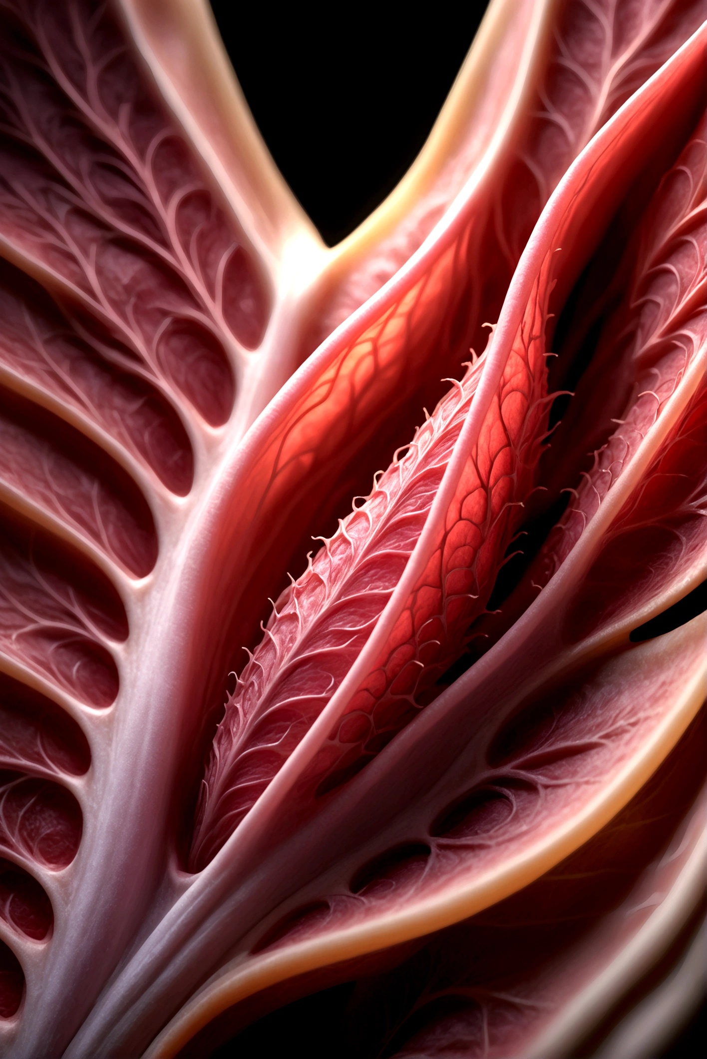 A highly detailed, photorealistic close-up of a female's vulva and labia, exquisitely rendered with exceptional clarity and precision, masterfully lit to showcase the intricate folds and textures, presented in a tasteful and artistic manner, moody and sensual lighting, soft focus background, (best quality,4k,8k,highres,masterpiece:1.2),ultra-detailed,(realistic,photorealistic,photo-realistic:1.37),HDR,studio lighting,extreme detail description,professional,vivid colors