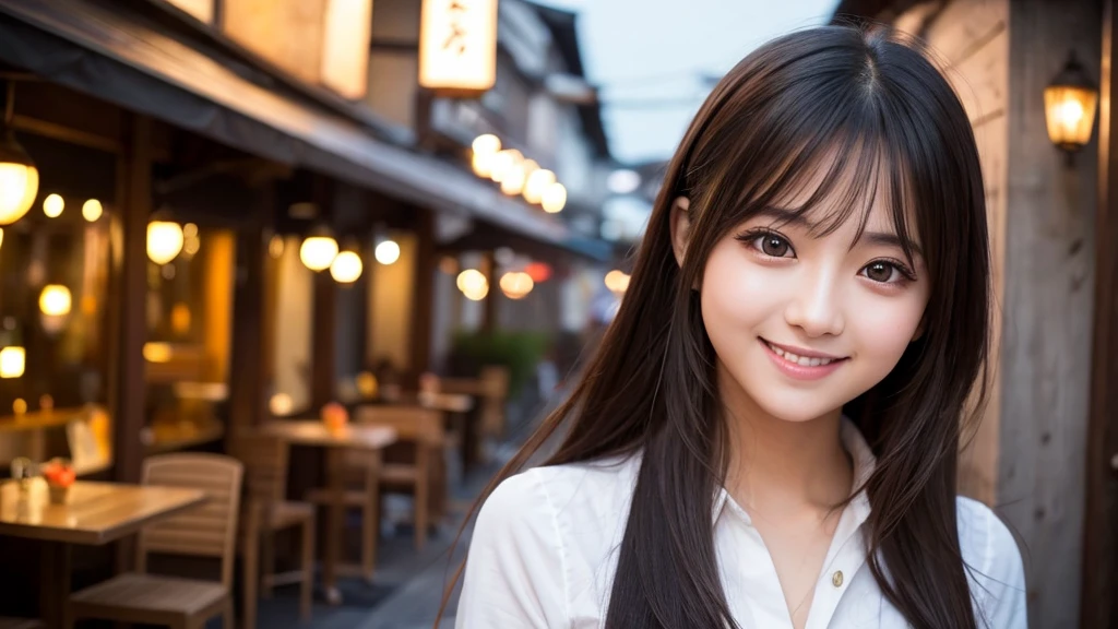 Cute girl working at a cafe terrace Japanese 19age
Professional Lighting Digital SLR Beautiful and elaborate face Perfect and beautiful face Big eyes Smile
