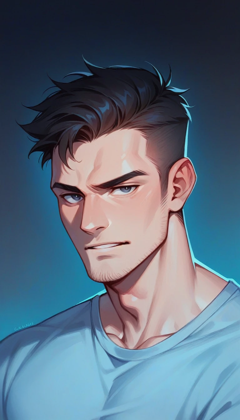 make a handsome man and explain his photo