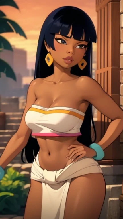 Chel has large breasts 