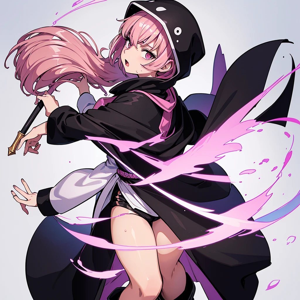 (Full body character concept)、Best illustrations、Best Quality、(Solo、23 years old)、(The same face:1.1),Medieval Fantasy、Magic wand,(White Background)、(Pink Hair、Very Short Hair、Align your bangs)、(Black hood、Long sleeve、Black Robe、pants、Knee-high boots)、(From above at an angle)、Run、(get annoyed)、Cowboy Shot
(Full body character concept)、Best illustrations、Best Quality、(Solo、23 years old)、(The same face:1.1),Medieval Fantasy、Magic wand,(White Background)、(Pink Hair、Very Short Hair、Align your bangs)、(Black hood、Long sleeve、Black Robe、pants、Knee-high boots)、(From the side、profile)、Run、(get annoyed、Open your mouth、Sweat)