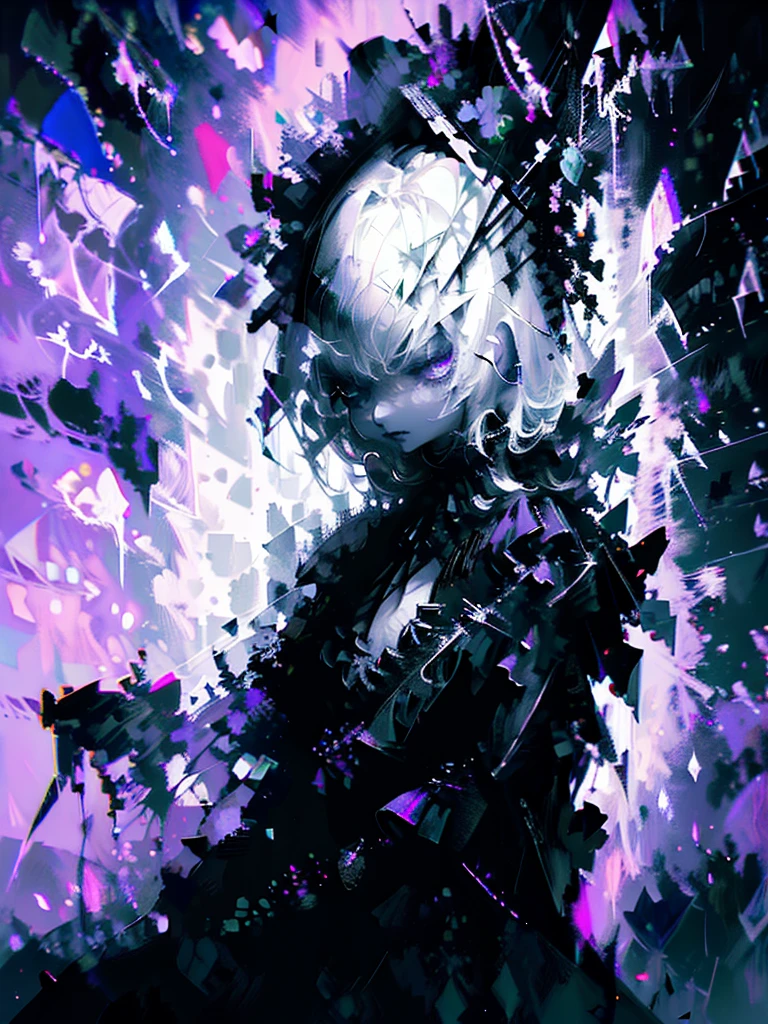 (a girl with) Aura-like gothic lighting, realistic Gothic-style artwork, detailed skeleton impaling itself with a sword in the neck, dark atmospheric background, high-res masterpiece:1.2, ultra-fine painting, professional, vivid colors
