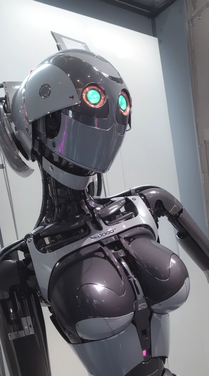 (Photorealistic:1.4)、(Robot Girl)、(9Head and Body)、(That's pink)、(Metal)、(standing)