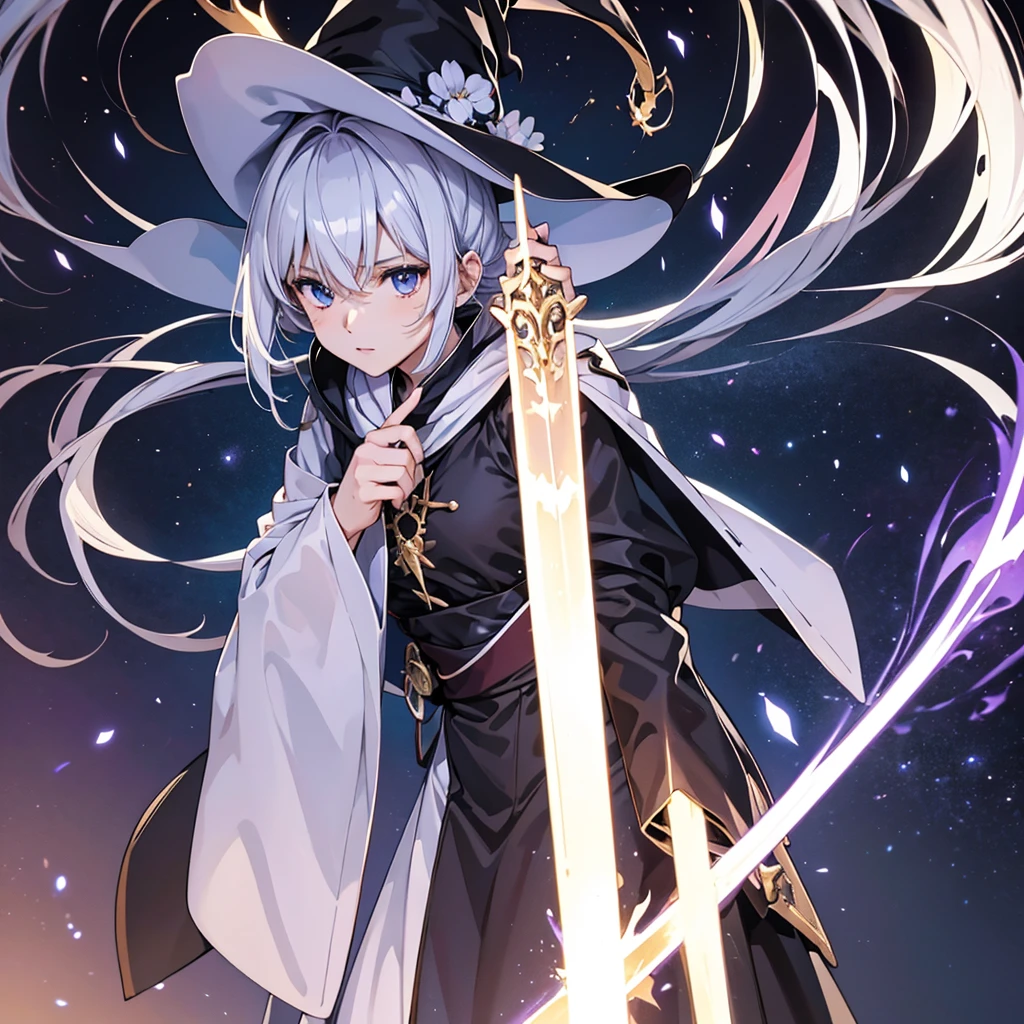 high resolution、A witch who controls white light。Holding a big wooden stick、An entirely white image。I'm chanting a prayer spell、Ascending to the heavens。
At a dynamic angle。
