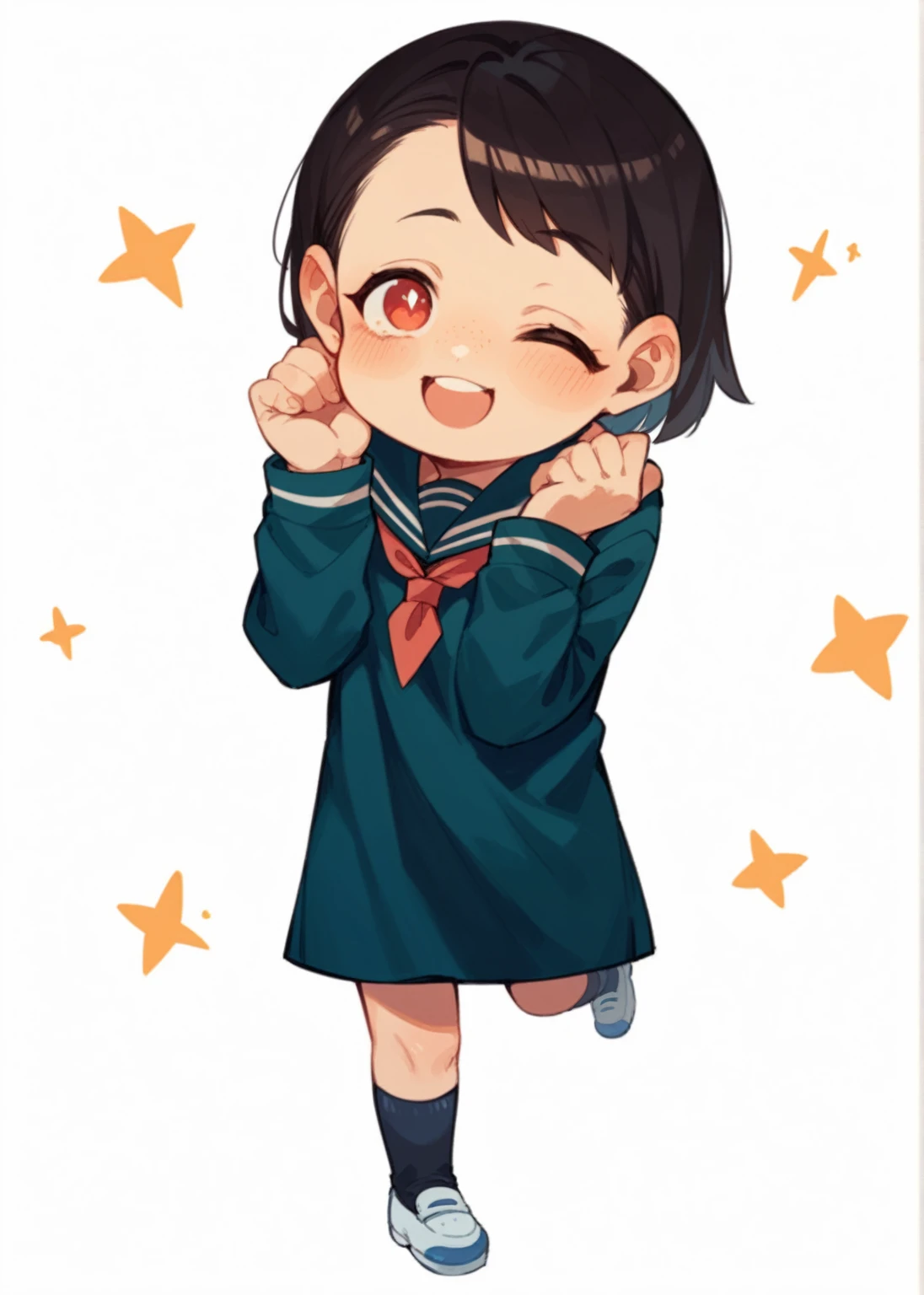 high school girl、whole body、smile、Are standing、1girl