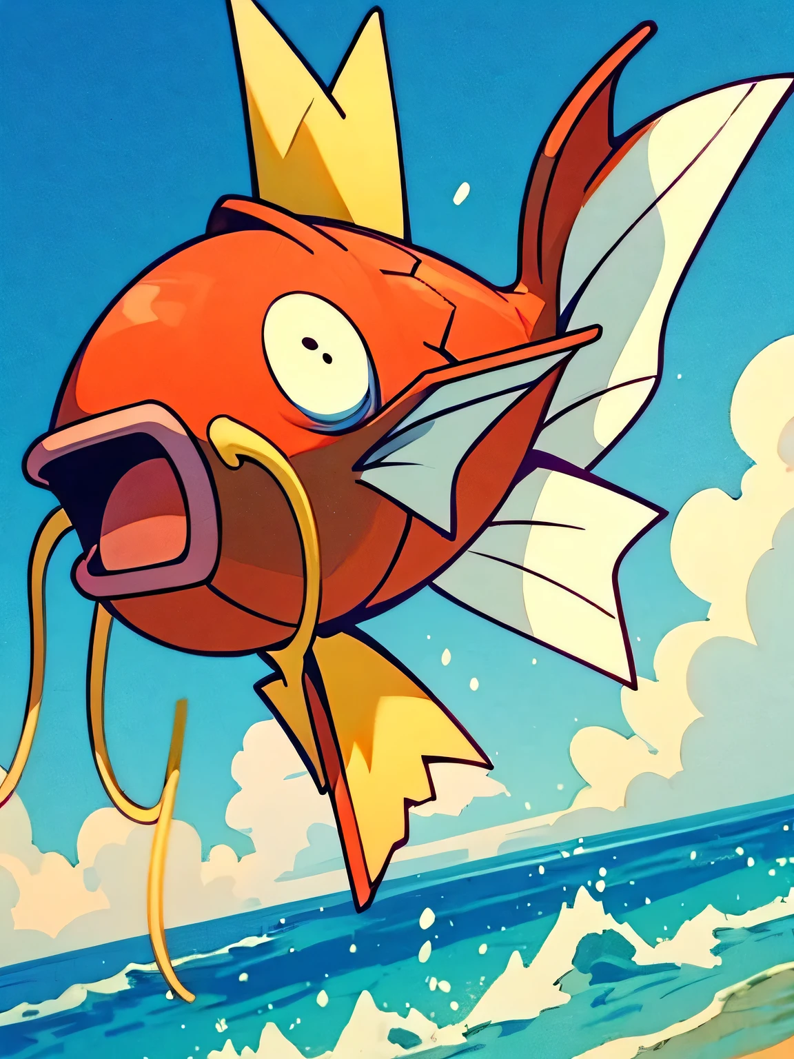 Magikarp Mascot , seaside, summer blue sky,