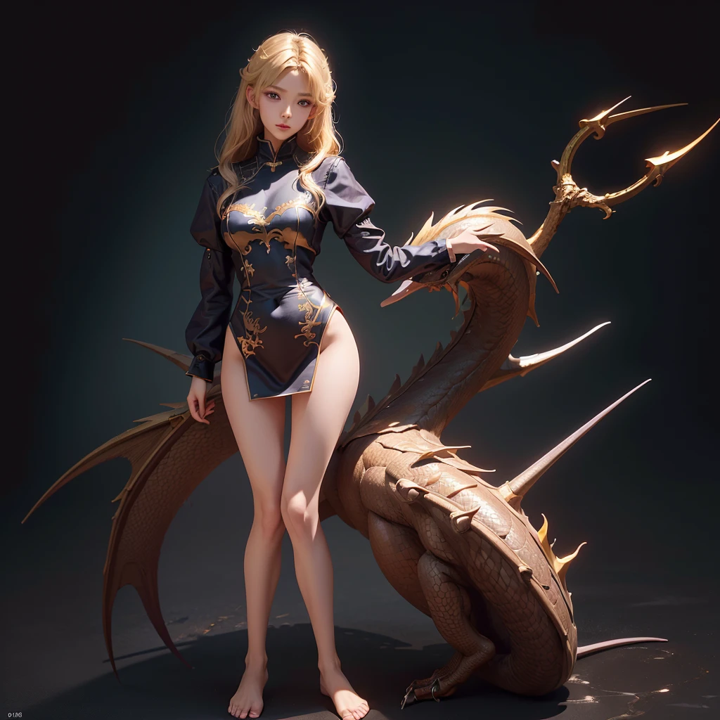 Polychrome,, night, dark, blonde, Show Viewer, In-person audience, Limited Edition Palette, Dragon Background, Shine,(Highly detailed CG Unity 8k wallpaper),(masterpiece), (Highest quality), (Vaporwave Style), (Super detailed), (Best illustrations),(Best Shadow),Perfect lighting , Perfect Anatomy , Vibrant colors、