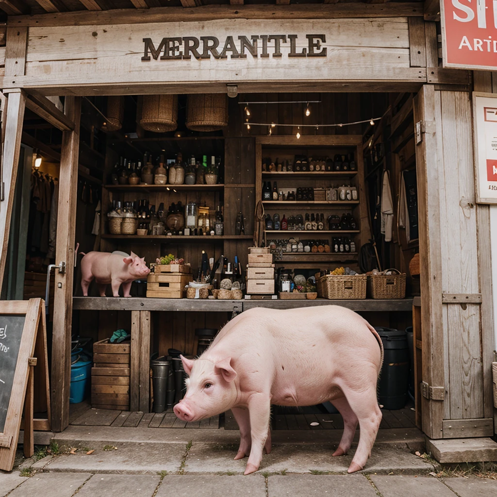 mercantile-looking pig