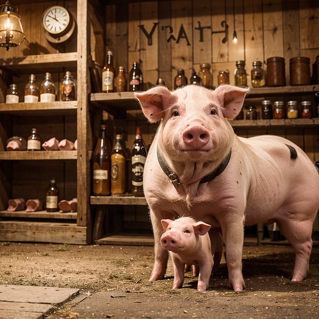 mercantile-looking pig