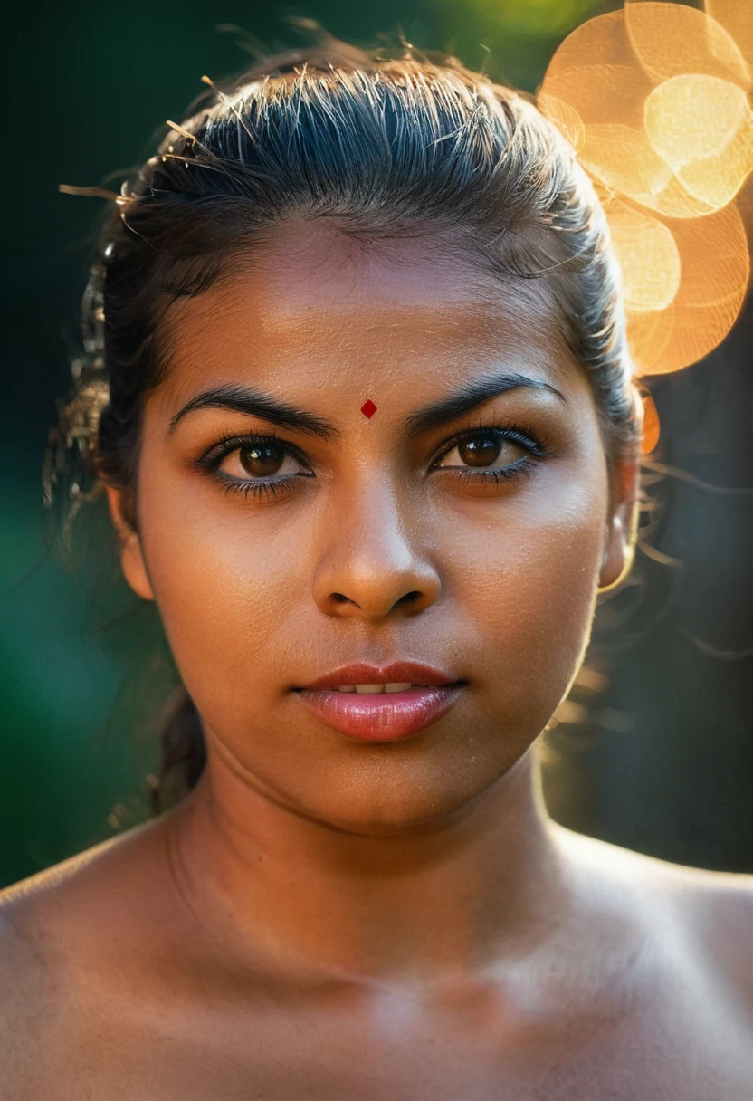 ((((photo of a ancient kerala crowned temple goddess )))) , ((((half body)))), ((((standing on garden temple )))), ((((age 18+)))), ((((chubby tall)))), (((((huge busty milky wet big massive boobs))))), ((((nude thigh)))), ((((ancient black mini skirt)))), ((((black skin dark body)))), (((red ornaments))), (((depth of field))), ((((( flame bokeh))))), (((((rain))))), (((((( flashing light leaks)))))), ((((((divine)))))), photorealistic,photo, realism, Getty Images, RAW candid cinema, 16mm, colour graded portra 400 film, remarkable colour, ultra realistic, textured skin, remarkable detailed pupils, realistic dull skin noise, visible skin detail, skin fuzz, dry skin, shot with cinematic,light leaks, RAW Image, DOF, depth of field,bokeh