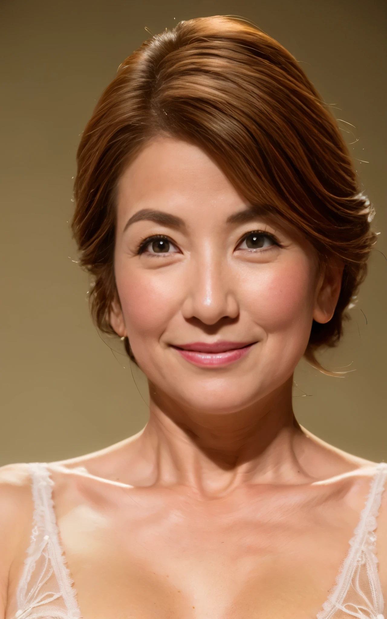 (((master piece))), highest quality, super detailed, realistic, (((1 milf))), gravure, facing the front, ((Old face:0.2)), (wearing gorgeous bra), flashy cute makeup, close up of face, super dense skin, perfect anatomy, big breasts, looking at the viewer, Remove the background,