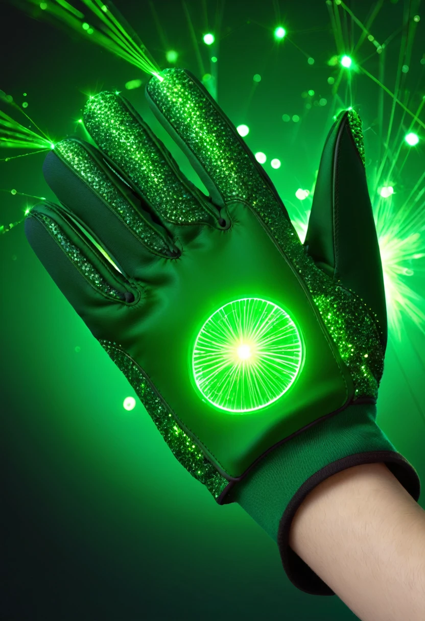 glove, green sparks, anime, bug theme